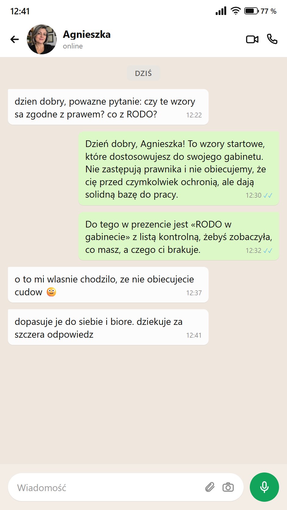 Ktoś pyta, czy wzory są zgodne z prawem i co z RODO