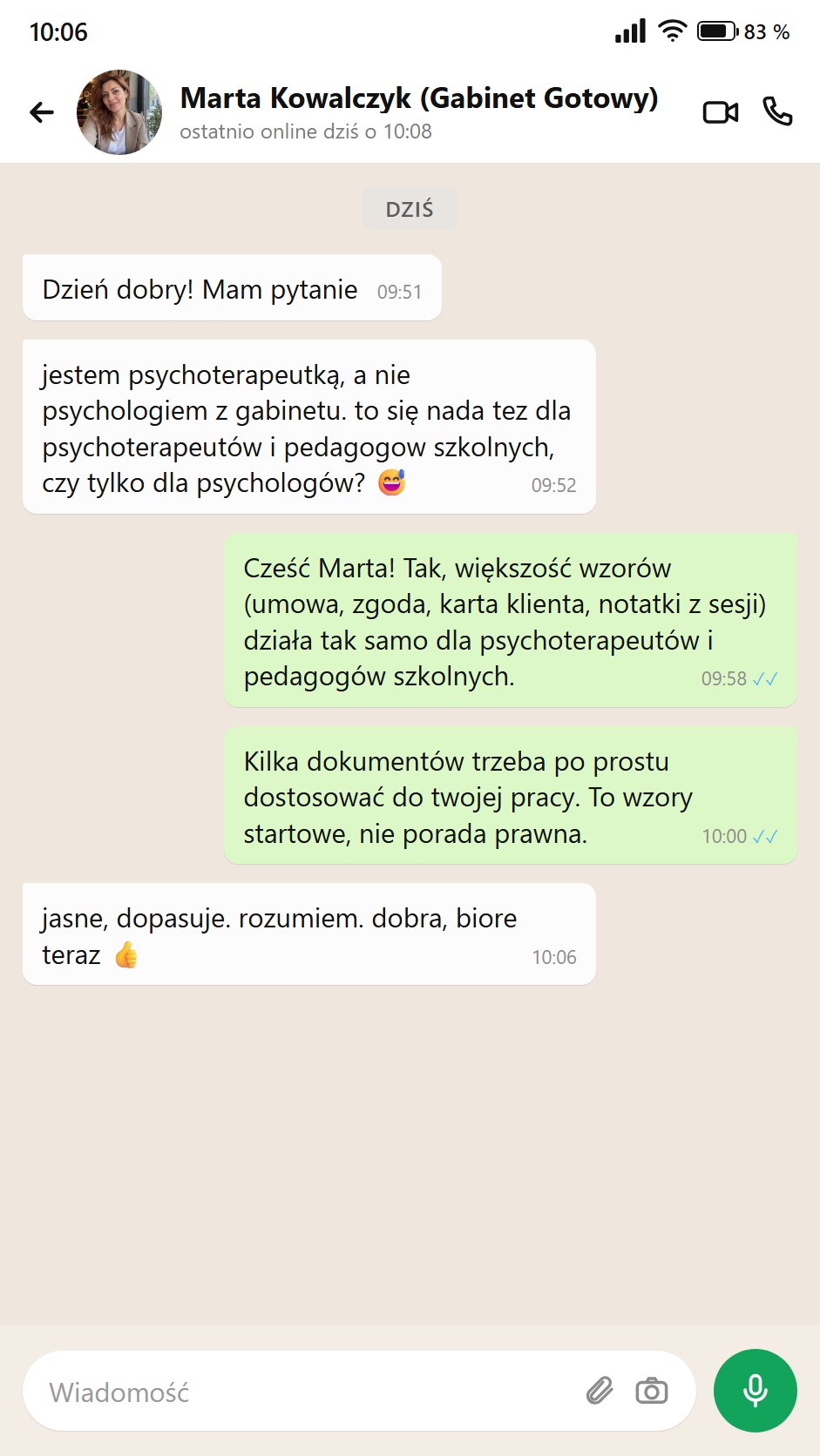Psychoterapeutka pyta, czy wzory pasują także do psychoterapeutów i pedagogów szkolnych