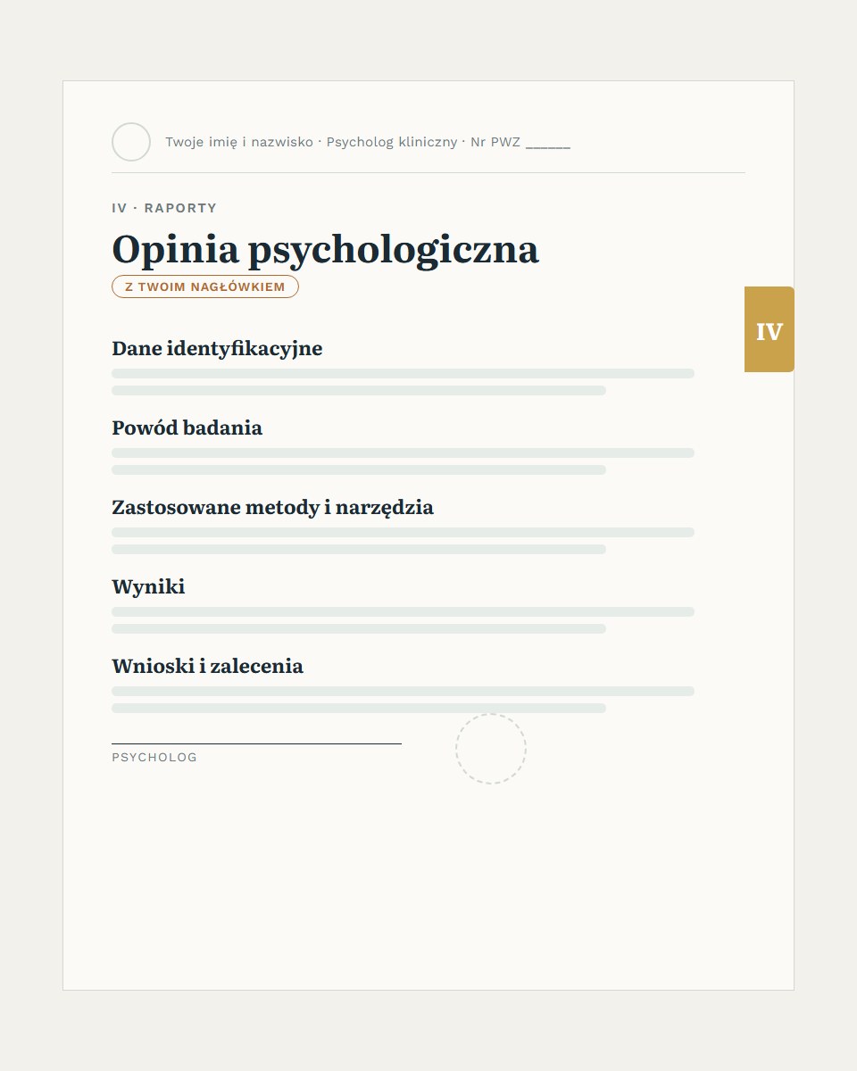 Opinia psychologiczna