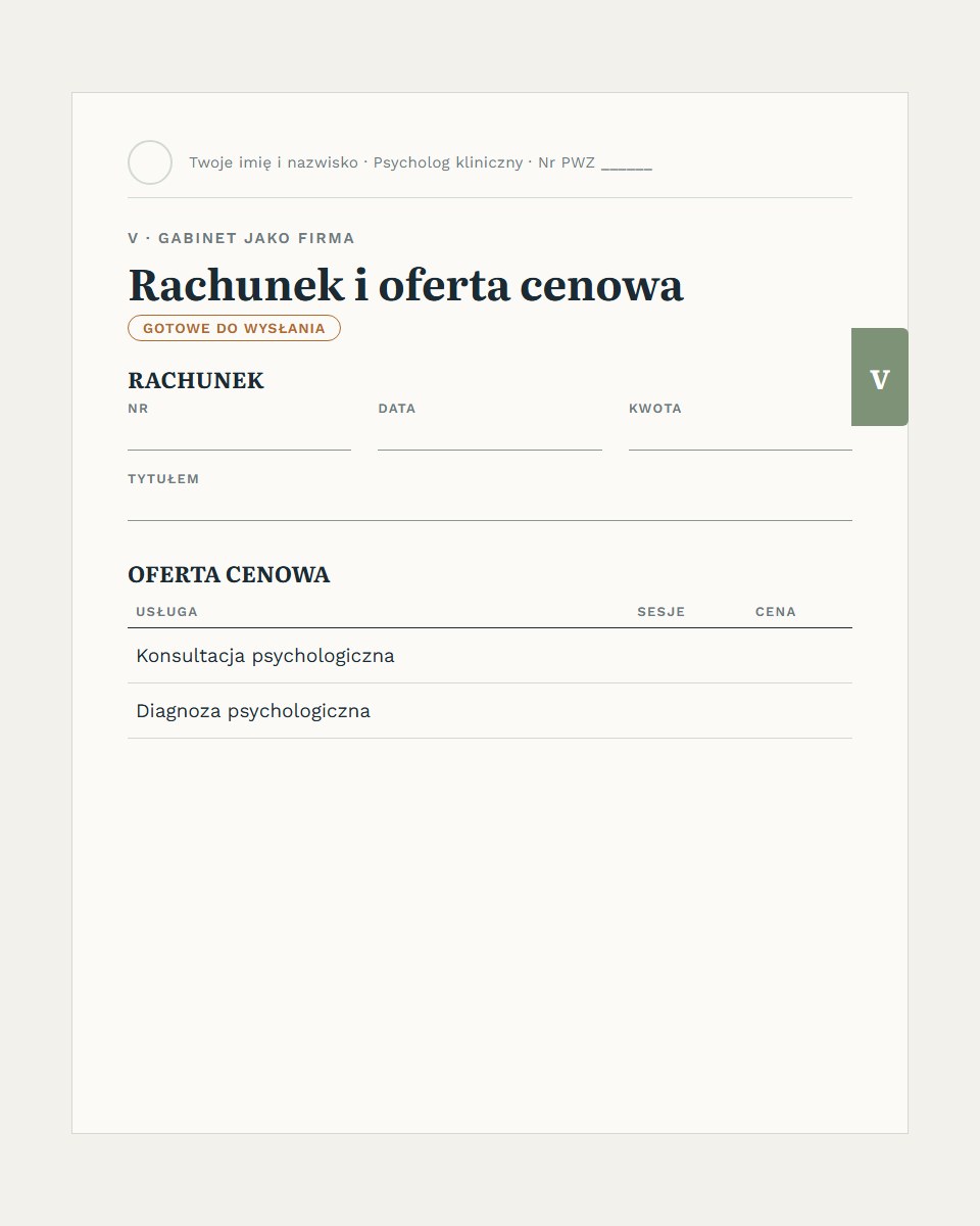 Rachunek i oferta cenowa