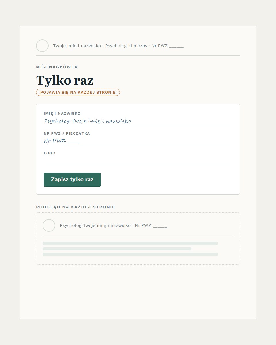 Mój nagłówek, tylko raz
